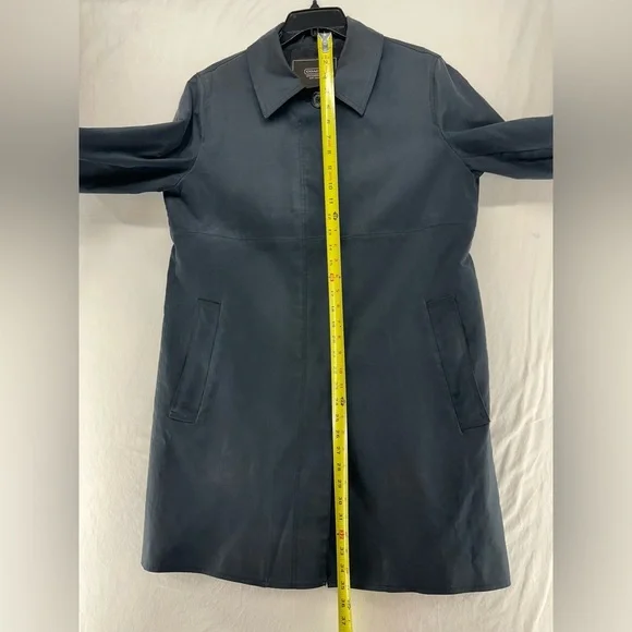 COACH Leatherware Women’s Trench Rain Coat Jacket Black Buttons Size L - Picture 7 of 9